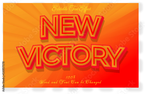 Editable bold victory text effect
