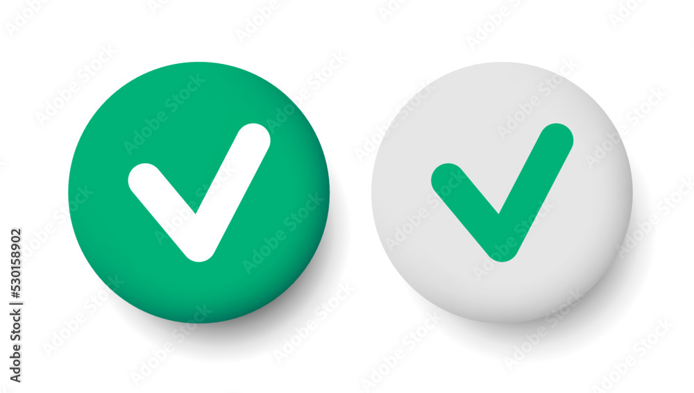 3d check mark set. Buttons check marks isolated on white background. Vector clipart. 3d check mark set. Buttons check marks isolated on white background. Vector clipart.