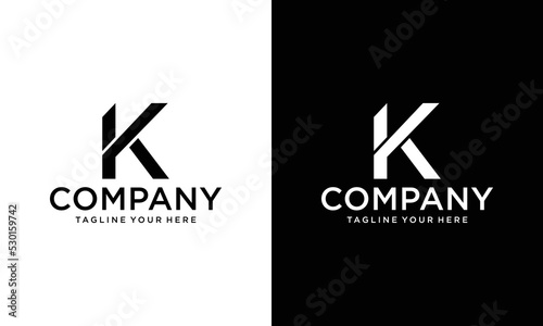 Minimal elegant monogram art logo. Outstanding professional trendy awesome artistic K nitial based Alphabet icon logo. on a black and white background.