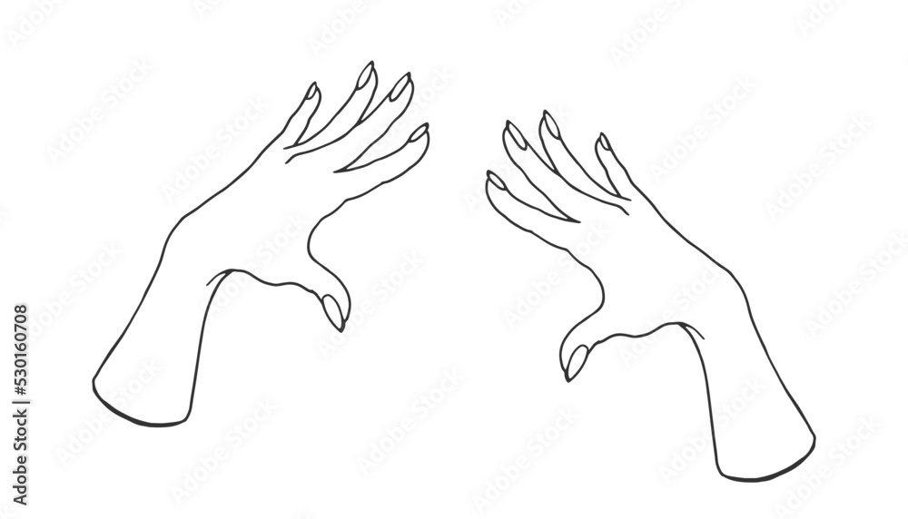 Hands doodle clip art. Hand drawn illustration. Hands doodle clip art. Hand drawn illustration.