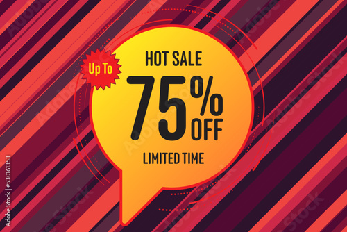 75 seventy-five Percent off sale shopping banner. logo office