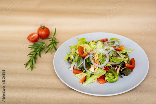 a plate of vegetable salad 
