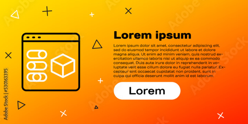Line 3D printer icon isolated on yellow background. 3d printing. Colorful outline concept. Vector