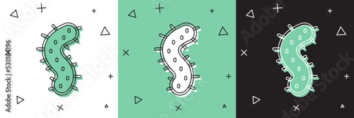 Set Virus icon isolated on white and green, black background. Corona virus 2019-nCoV. Bacteria and germs, cell cancer, microbe, fungi. Vector