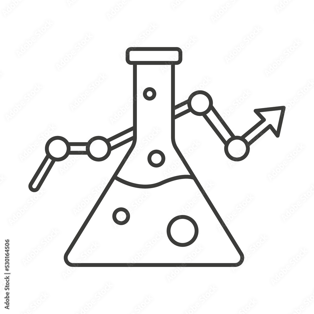Chemical Analysis concept line icon. Simple element illustration. Chemical Analysis concept outline symbol design from medical set. Can be used for web and mobile on white background Chemical Analysis concept line icon. Simple element illustration. Chemical Analysis concept outline symbol design from medical set. Can be used for web and mobile on white background