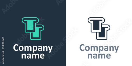 Logotype Bread toast for sandwich piece of roasted crouton icon isolated on white background. Lunch, dinner, breakfast snack. Logo design template element. Vector