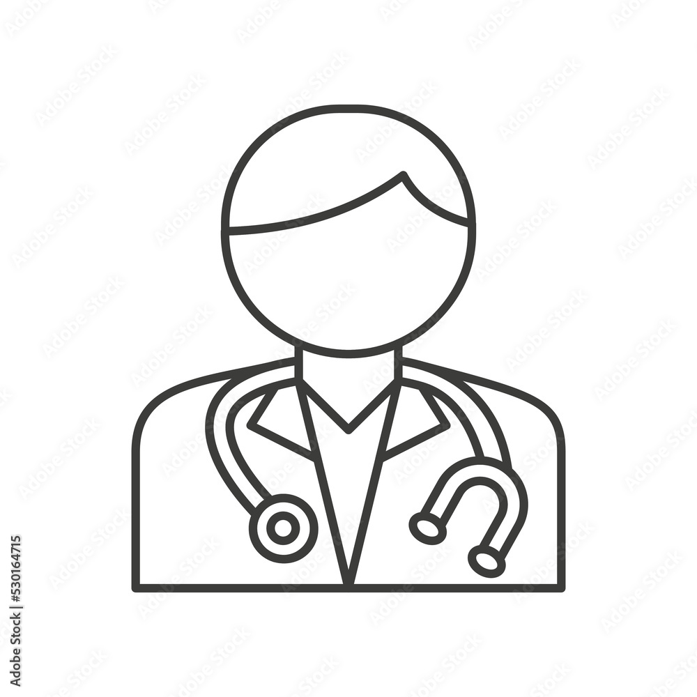 Doctor concept line icon. Simple element illustration. Doctor concept outline symbol design from medical set. Can be used for web and mobile on white background