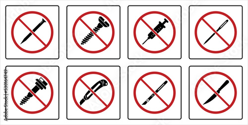 No Sharps Sign M_2209001