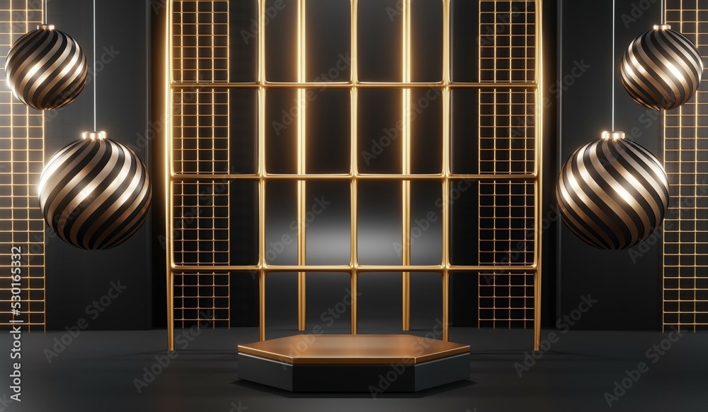 3D rendering of blank product background for cream cosmetics Modern black podium background 3D rendering of blank product background for cream cosmetics Modern black podium background