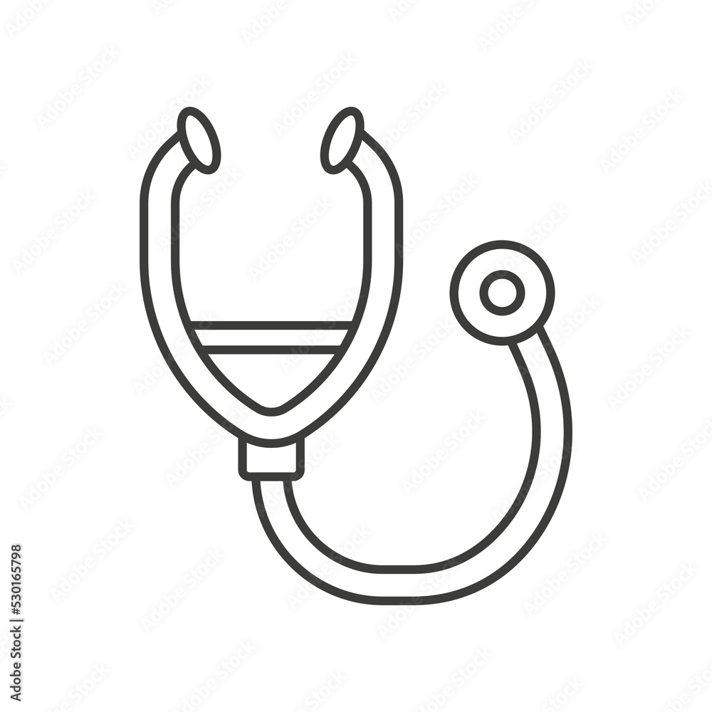 Stethoscope concept line icon. Simple element illustration. Stethoscope concept outline symbol design from medical set. Can be used for web and mobile on white background Stethoscope concept line icon. Simple element illustration. Stethoscope concept outline symbol design from medical set. Can be used for web and mobile on white background
