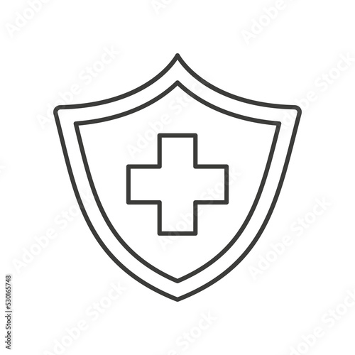 Free Download Shield, medical concept line icon. Simple element illustration. Shield, medical concept outline symbol design from medical set. Can be used for web and mobile on white background - GFXLoad