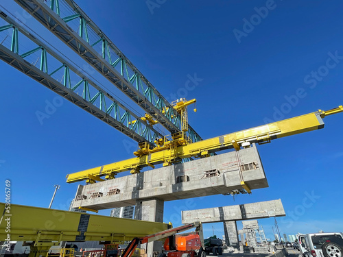 Ramp construction on Dolphin Expressway, Miami, Florida, USA
