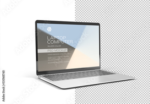 Laptop Computer Mockup Isolated on White