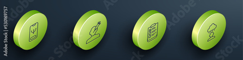 Set Isometric line Online psychological counseling, Addiction to the drug, Psychological test and Depression and frustration icon. Vector