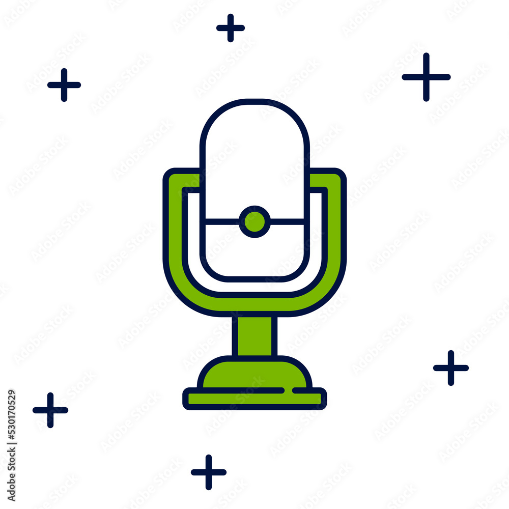 Filled outline Microphone icon isolated on white background. On air radio mic microphone. Speaker sign. Vector Filled outline Microphone icon isolated on white background. On air radio mic microphone. Speaker sign. Vector