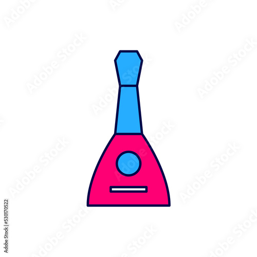 Filled outline Musical instrument balalaika icon isolated on white background. Vector