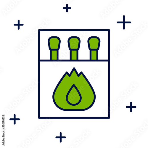 Filled outline Open matchbox and matches icon isolated on white background. Vector