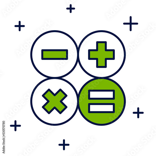 Filled outline Calculator icon isolated on white background. Accounting symbol. Business calculations mathematics education and finance. Vector