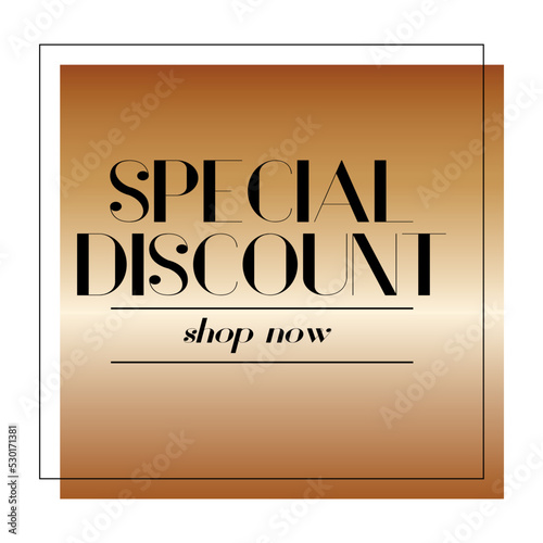 Special Discount sign over art subtle background vector illustration photo