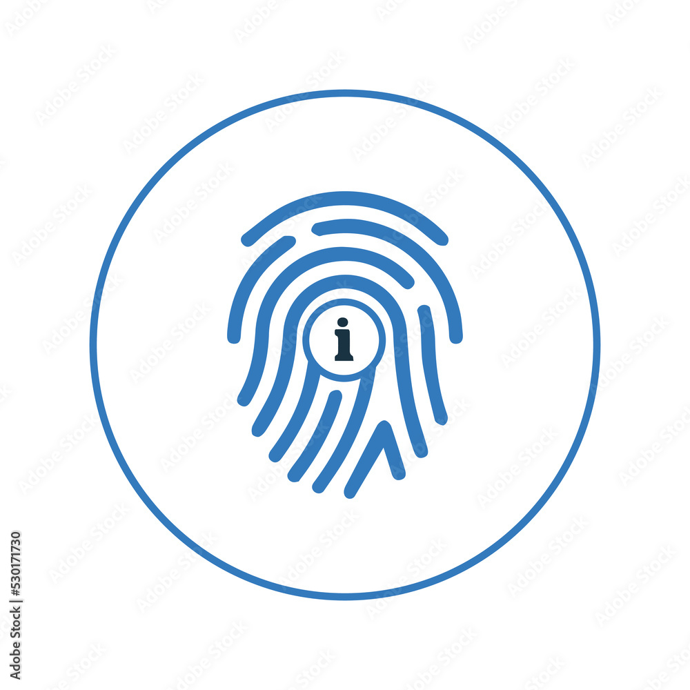 Biometric fingerprint information icon | Circle version icon | Biometric fingerprint information icon | Circle version icon |