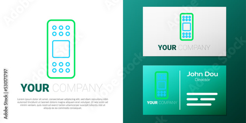 Line Bandage plaster icon isolated on white background. Medical plaster, adhesive bandage, flexible fabric bandage. Colorful outline concept. Vector