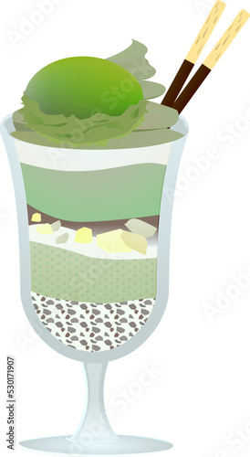 おいしそうな抹茶パフェ