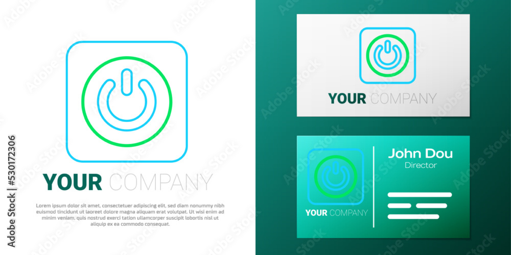 Fototapeta premium Line Power button icon isolated on white background. Start sign. Colorful outline concept. Vector