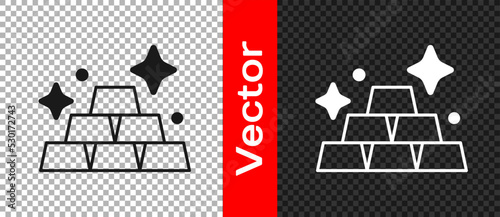 Black Gold bars icon isolated on transparent background. Banking business concept. Vector