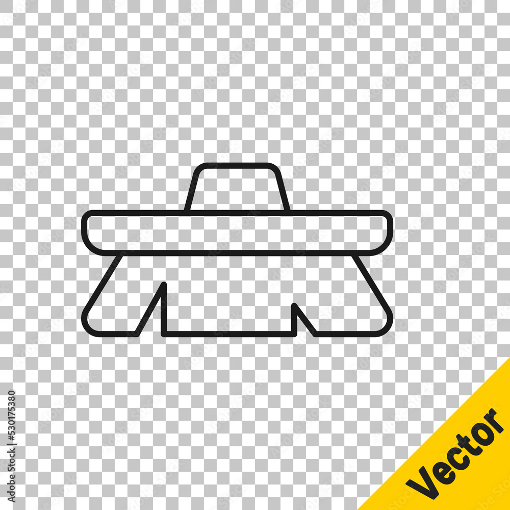 Black line Brush for cleaning icon isolated on transparent background. Cleaning service concept. Vector Black line Brush for cleaning icon isolated on transparent background. Cleaning service concept. Vector