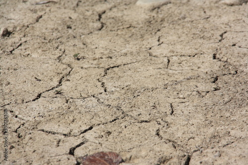 Tierra rota y agrietada por la sequía