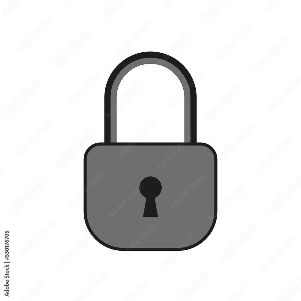Flat lock icon. Padlock, lock. Vector illustration. Stock Image. Flat lock icon. Padlock, lock. Vector illustration. Stock Image.