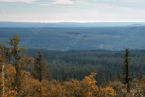 View from mountain top at Fulufjallet National Park in Dalarna, Sweden. Popular hiking destination.