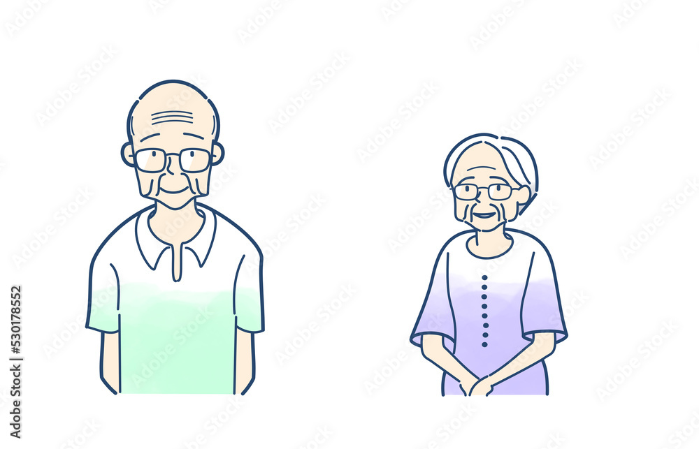 50代から90代 男性 女性 上半身 50代から90代 男性 女性 上半身