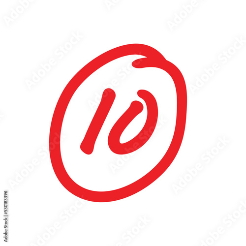 10 points illustration, ten points final exam score - Vector