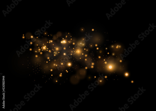 bokeh lights yellow sparkle, blur gold dust sparks