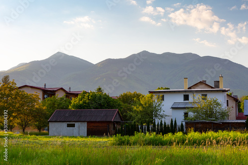 View of Mala Fatra mountains and Krpelany village, Slovakia. photo