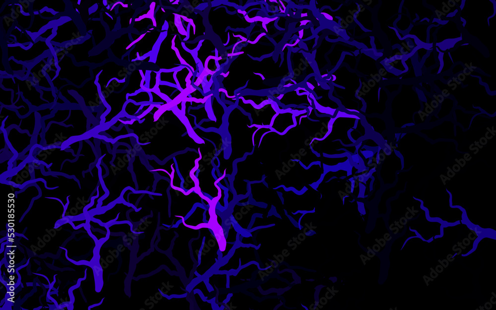 Obraz premium Dark Purple vector doodle pattern with leaves, branches.