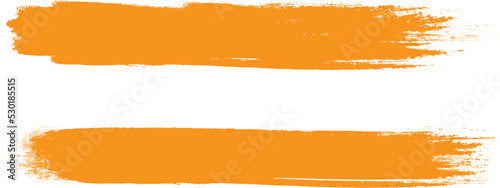 Orange brush stroke set isolated on background. Collection of trendy brush stroke vector for orange ink paint, grunge backdrop, dirt banner, watercolor design and dirty texture. Brush stroke vector