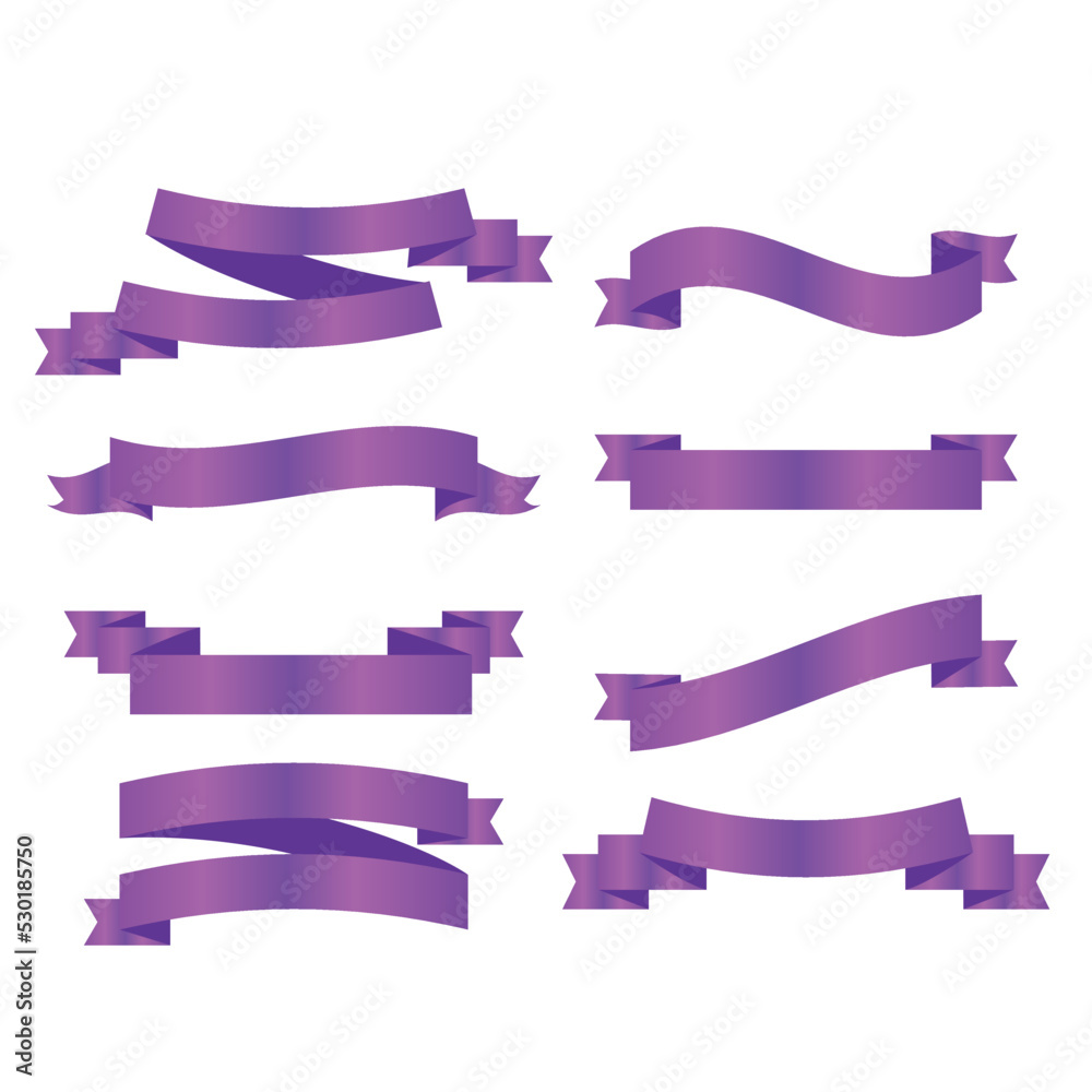 Purple ribbon symbolizing cancer survivors, gynecologic cancer. Violet ribbon vector
