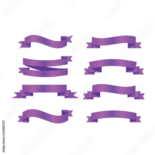 Purple ribbon symbolizing cancer survivors, gynecologic cancer. Violet ribbon vector