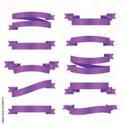 Purple ribbon symbolizing cancer survivors, gynecologic cancer. Violet ribbon vector