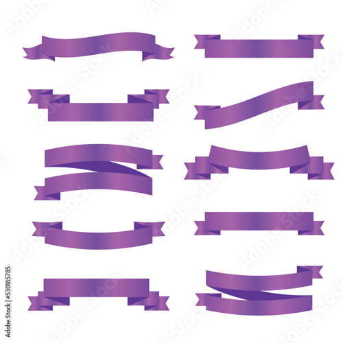 Purple ribbon symbolizing cancer survivors, gynecologic cancer. Violet ribbon vector