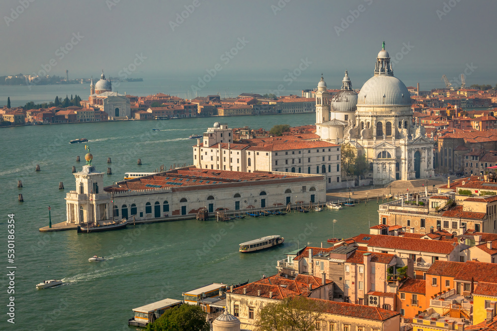Grand Canal and Basilica from above Campanile, St. Mark's Square, Venice