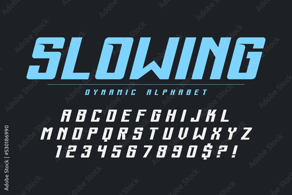 Dynamic alphabet design, speed moving, original characters set. Dynamic alphabet design, speed moving, original characters set.