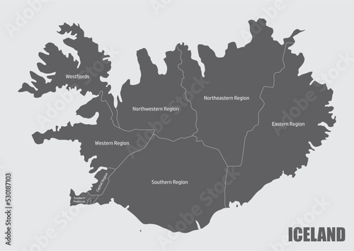 Iceland administrative map