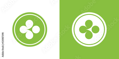 Green clover logo design, abstract shamrock leaf logo icon - Vector
