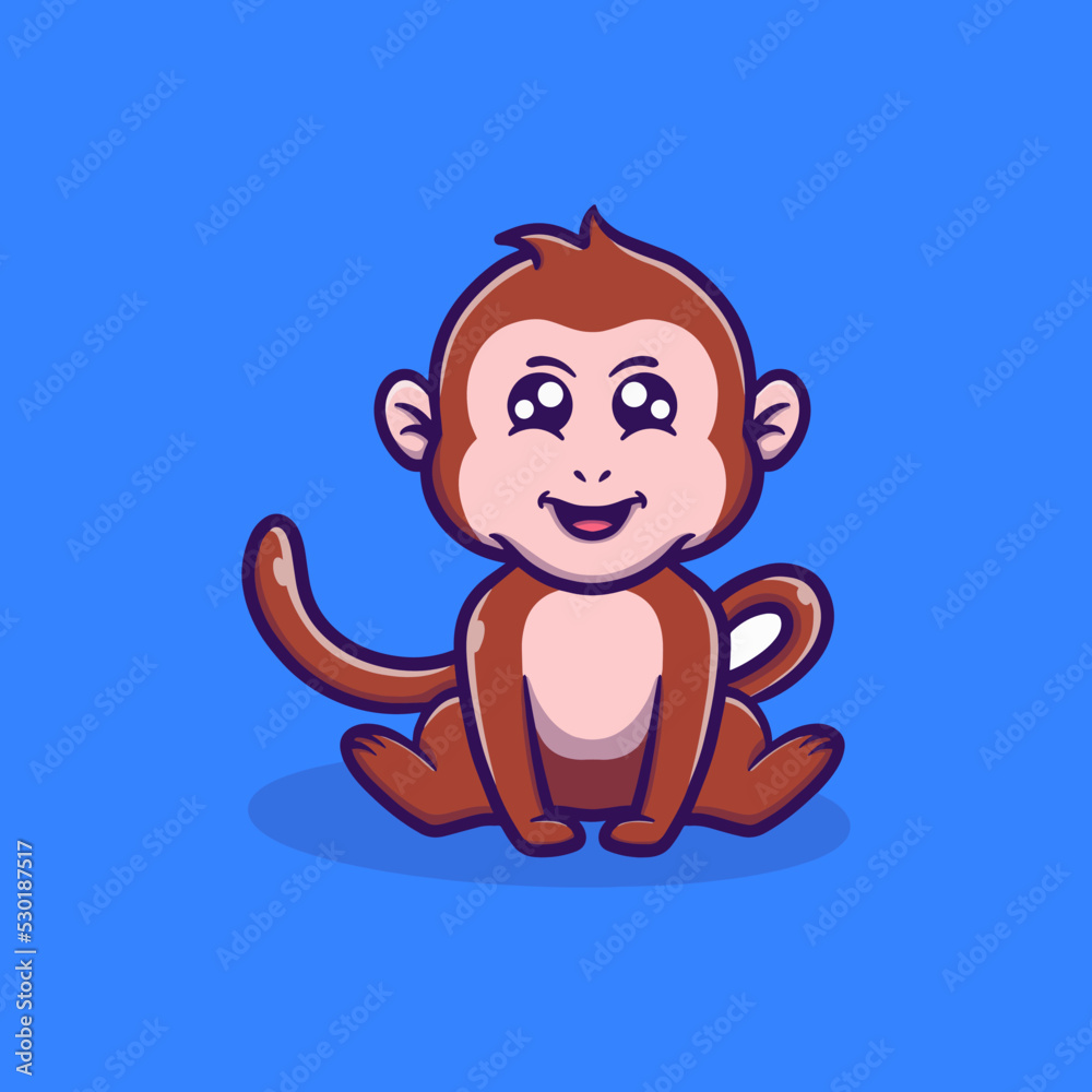 cute monkey vector icon illustration cute monkey vector icon illustration