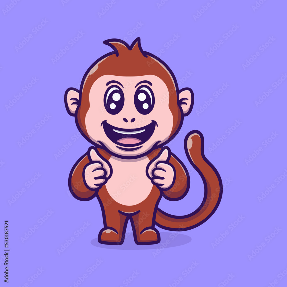 Naklejka premium cute monkey vector icon illustration