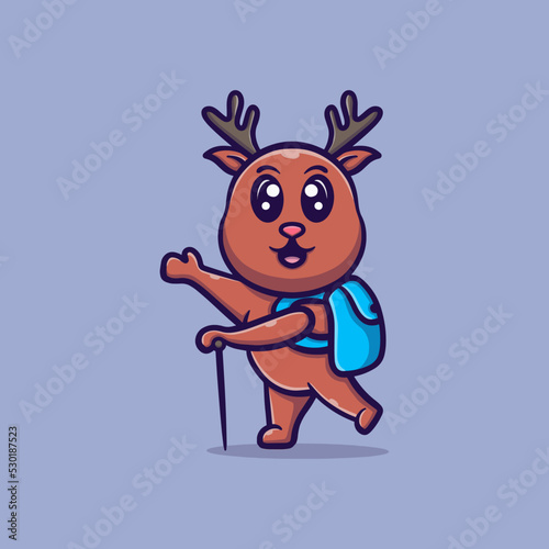 cute reindeer vector icon illustration