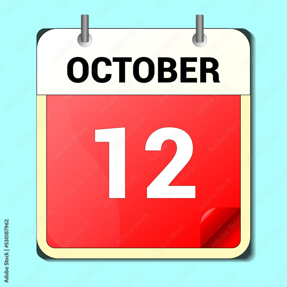 calendar vector drawing, date October 11 on the page